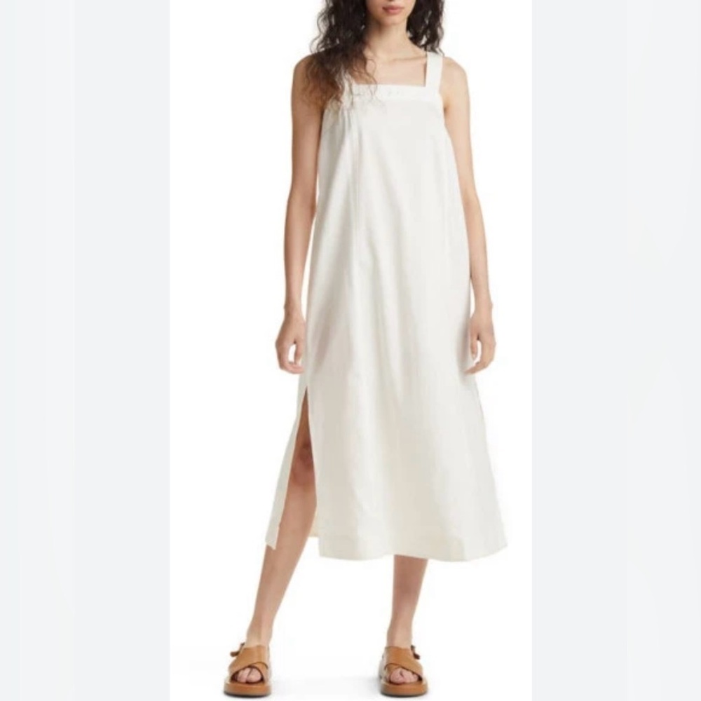 Madewell Linen Princess Midi Seamed midi dress, new with tags